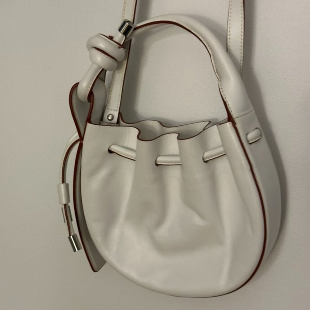 Behno Ina Mini Crossbody Bag - White/Terracotta | Nappa Leather - Picture 12 of 16
